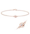 Flower heart Shaped CZ Crystal Silver Bracelet BRS-1114